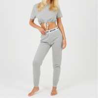 Brave Soul Womens Cropped Tee And Slim Joggers Lounge Set  