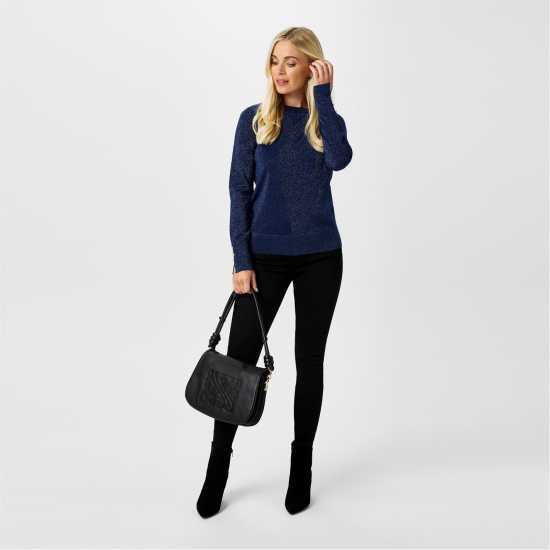 Дамски пуловери и жилетки Biba Shimmer Jumper Морска синьо Biba Shimmer Jumper Морска синьо Дамски пуловери и жилетки