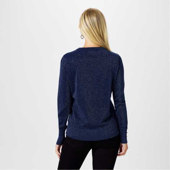 Дамски пуловери и жилетки Biba Shimmer Jumper Морска синьо Biba Shimmer Jumper Морска синьо Дамски пуловери и жилетки