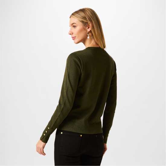 Biba Shimmer Jumper Хаки Дамски пуловери и жилетки