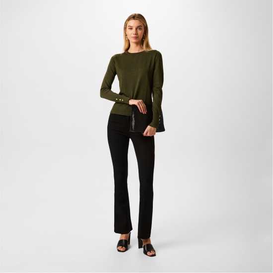 Biba Shimmer Jumper Хаки Дамски пуловери и жилетки