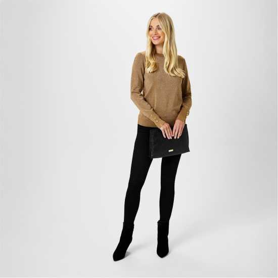 Biba Shimmer Jumper Злато Дамски пуловери и жилетки