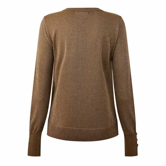 Biba Shimmer Jumper Злато Дамски пуловери и жилетки