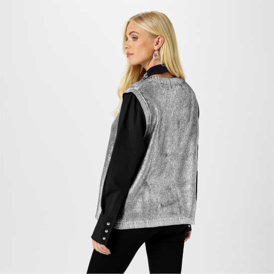 Biba Embellished Collar 2In1 Jumper  Дамски пуловери и жилетки