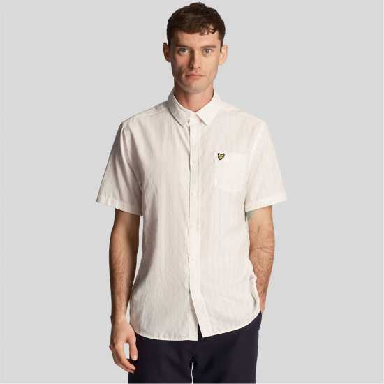 Lyle And Scott Textured Stripe Short Sleeve Shirt  