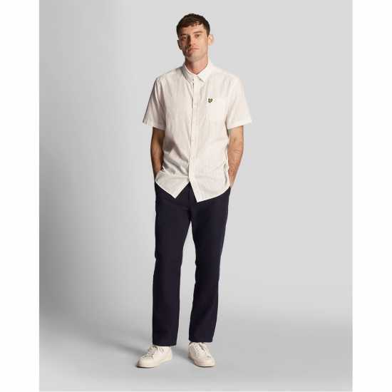 Lyle And Scott Textured Stripe Short Sleeve Shirt  
