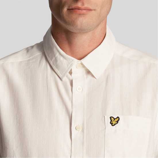Lyle And Scott Textured Stripe Short Sleeve Shirt  