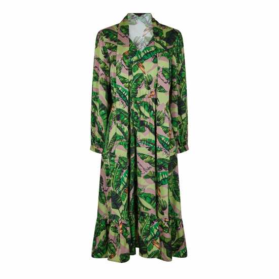 Biba Средна Рокля Tiered Midi Dress  Дамски поли и рокли