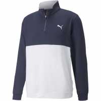 Puma Мъжки Полар С Цип Gamer Colorblock Quarter Zip Fleece Mens Navy/White Мъжки полар