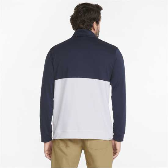 Puma Мъжки Полар С Цип Gamer Colorblock Quarter Zip Fleece Mens Navy/White Мъжки полар
