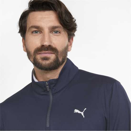 Puma Мъжки Полар С Цип Gamer Colorblock Quarter Zip Fleece Mens Navy/White Мъжки полар