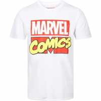 Marvel Adults Graphic Regular Fit T-Shirt White Logo Marvel Adults Graphic Regular Fit T-Shirt White Logo