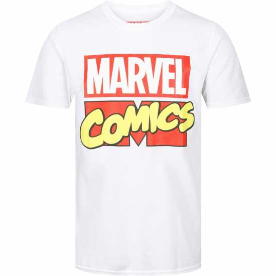 Marvel Adults Graphic Regular Fit T-Shirt White Logo 