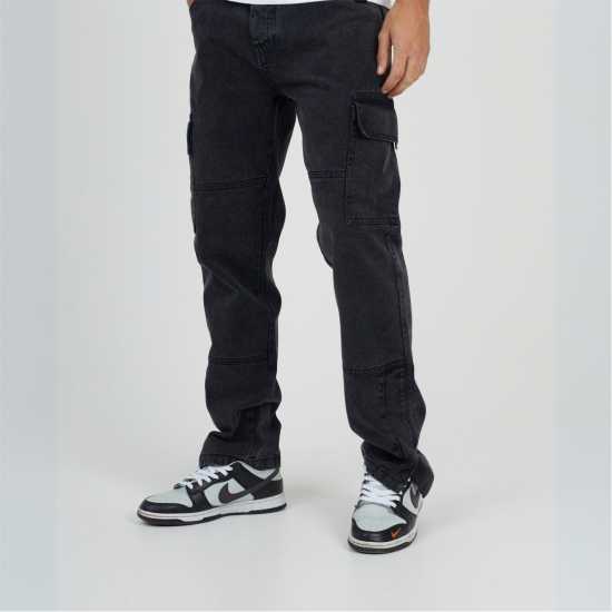 Brave Soul Mens Loose Fit Cargo Jean  