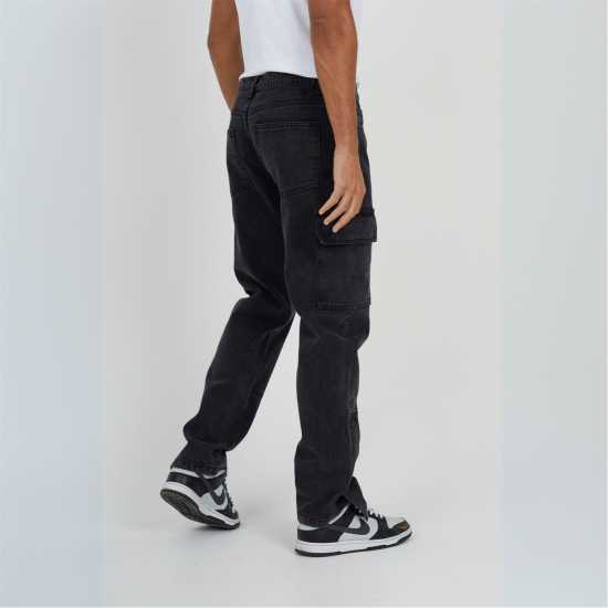 Brave Soul Mens Loose Fit Cargo Jean  