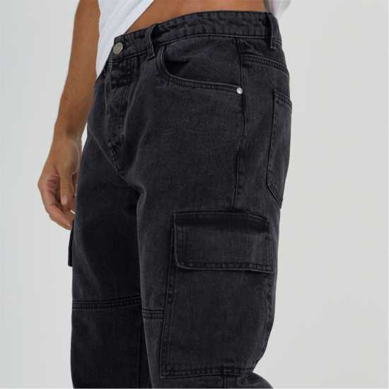 Brave Soul Mens Loose Fit Cargo Jean  