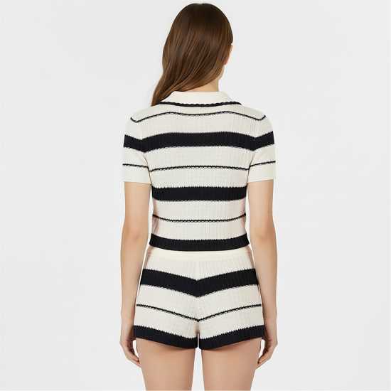 Блуза С Яка Jack Wills Women's Knitted Short Sleeve Polo Shirt  