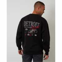 Threadbare Print Sweat Sn62 Black 