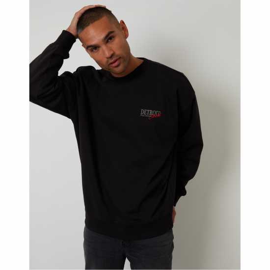 Threadbare Print Sweat Sn62 Black 