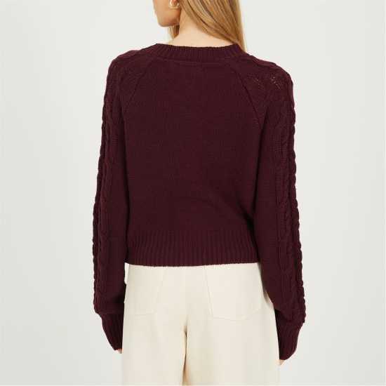 Brave Soul Плетена Жилетка Womens Crew Neck Cable Knit Cardigan With Raglan Sleeve Brave Soul Плетена Жилетка Womens Crew Neck Cable Knit Cardigan With Raglan Sleeve