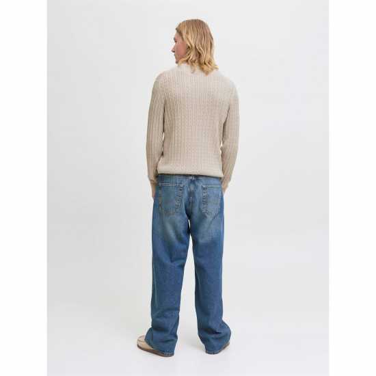 Jack and Jones Emil Cable Knit Jumper Mens Oatmeal Плетен Мъжки Пуловер Jack And Jones Emil Cable Knit Jumper Mens Oatmeal