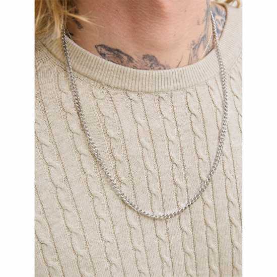 Jack and Jones Emil Cable Knit Jumper Mens Oatmeal Плетен Мъжки Пуловер Jack And Jones Emil Cable Knit Jumper Mens Oatmeal