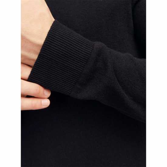Jack And Jones Half Zip Knitted Top Mens Black Jack And Jones Half Zip Knitted Top Mens Black