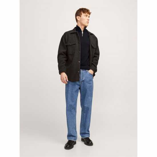 Jack And Jones Half Zip Knitted Top Mens Black Jack And Jones Half Zip Knitted Top Mens Black