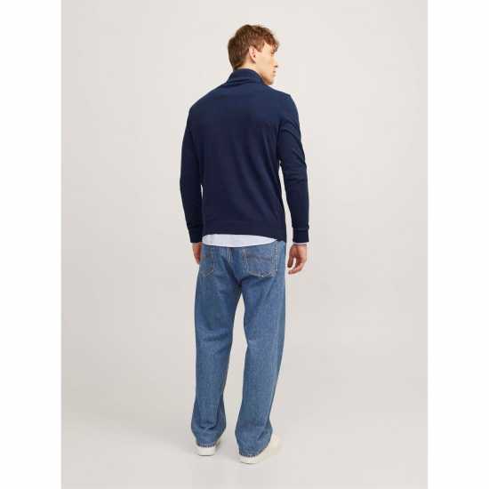Jack And Jones Half Zip Knitted Top Mens Navy Blazer Jack And Jones Half Zip Knitted Top Mens Navy Blazer
