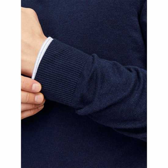 Jack And Jones Half Zip Knitted Top Mens Navy Blazer Jack And Jones Half Zip Knitted Top Mens Navy Blazer
