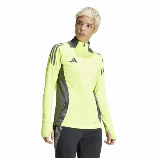Adidas Women's Tiro24 Quarter Zip Fleece Solar Yellow 