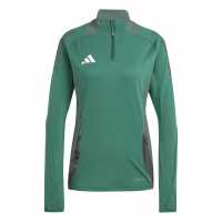 Adidas Women's Tiro24 Quarter Zip Fleece Dark Green 