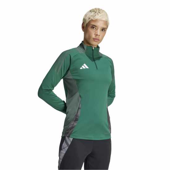 Adidas Women's Tiro24 Quarter Zip Fleece Dark Green 