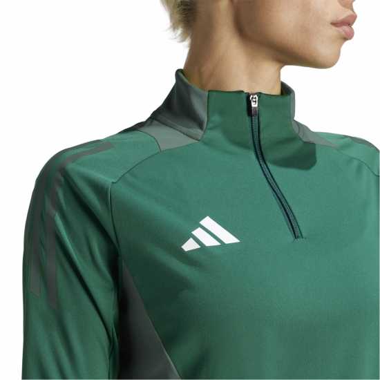 Adidas Women's Tiro24 Quarter Zip Fleece Dark Green 