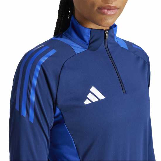 Adidas Women's Tiro24 Quarter Zip Fleece Navy Blue 