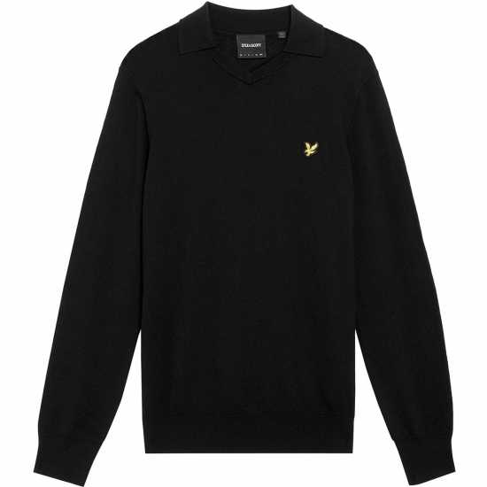Lyle And Scott Lyle Collar Jumper Sn99 Jet Black 