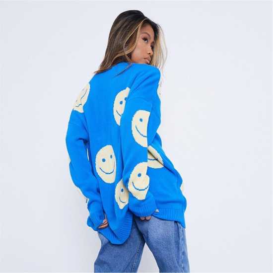 Блуза С Обло Деколте Crew Neck Jumper With Smiley Face Print  Дамски пуловери и жилетки