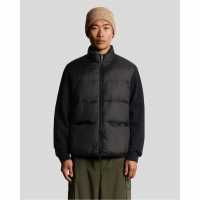 Lyle And Scott Funnel Neck Hybrid Zip Through Jumper  