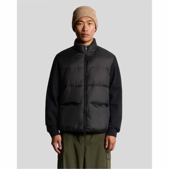 Lyle And Scott Funnel Neck Hybrid Zip Through Jumper  