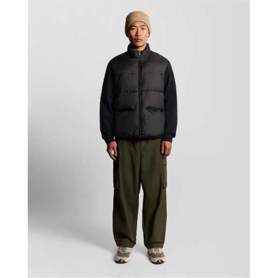 Lyle And Scott Funnel Neck Hybrid Zip Through Jumper  