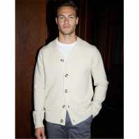 Плетена Жилетка Threadbare Men's Icon Cardigan Ecru Плетена Жилетка Threadbare Men's Icon Cardigan Ecru
