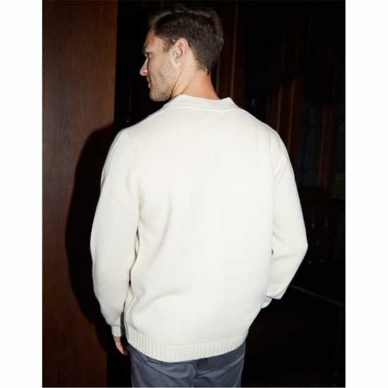 Плетена Жилетка Threadbare Men's Icon Cardigan Ecru 