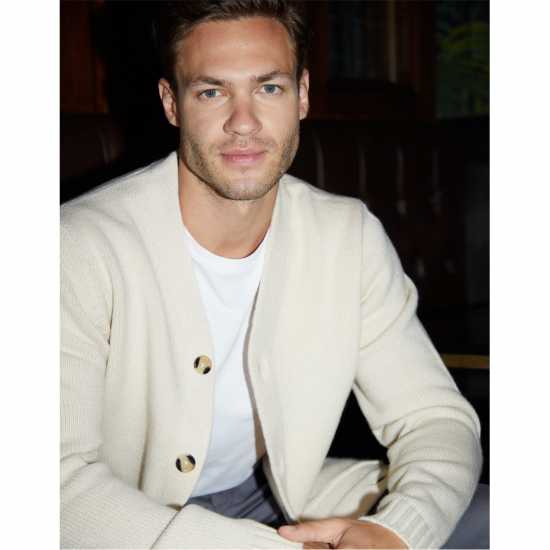 Плетена Жилетка Threadbare Men's Icon Cardigan Ecru 