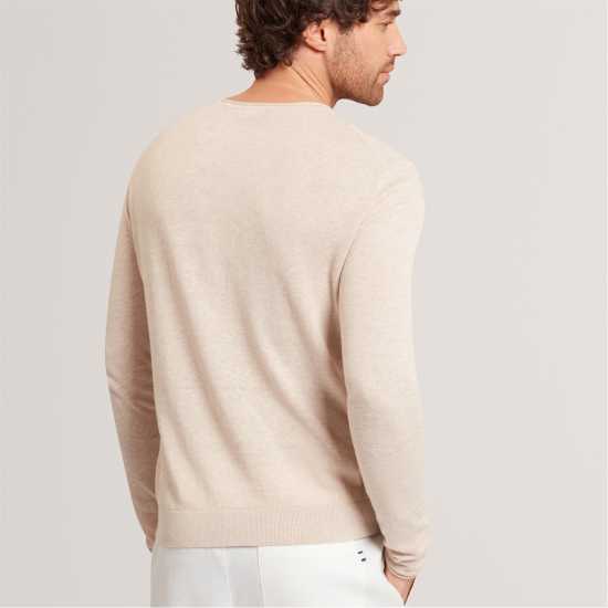 Ted Baker Блуза С Обло Деколте Men's Linen Blend Crew Neck Jumper Taupe 