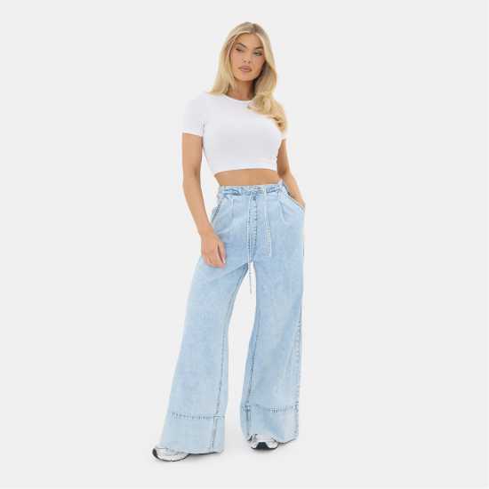 Palazzo Denim Jogger Palazzo Denim Jogger
