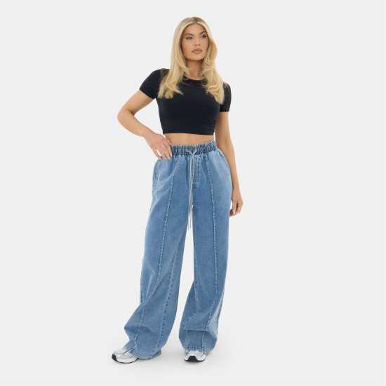 Pintuck Denim Jogger Pintuck Denim Jogger