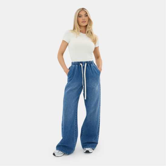 Contrast Drawcord Denim Jogger Contrast Drawcord Denim Jogger