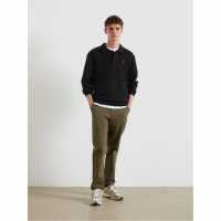 Farah Men's Matson Lambswool Knit Quarter Zip Top Black 010 