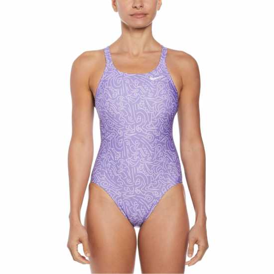 Nike Hydrastrong Fastback Swimsuit Space Purple Дамски бански
