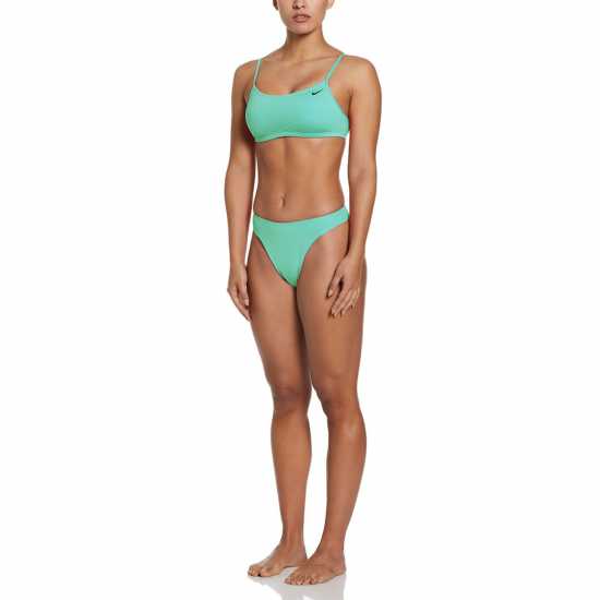 Nike Дамско Долнище На Бански Оформящо Талията Reversible High Waisted Bikini Bottoms Womens Electrc Algae Дамски бански